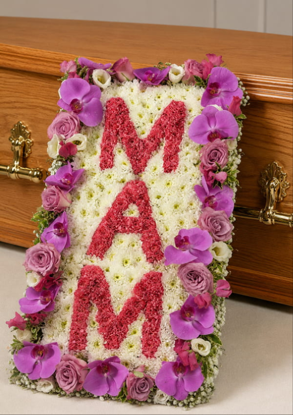 Personalised letter tribute made by a Congleton florist